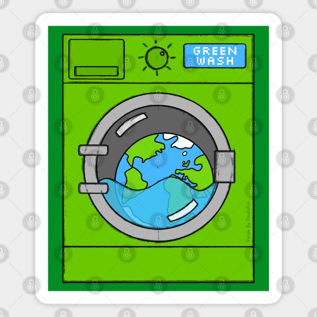 Greenwash Washing Machine Environment Earth Day Sarcasm Funny Magnet by doodlerob